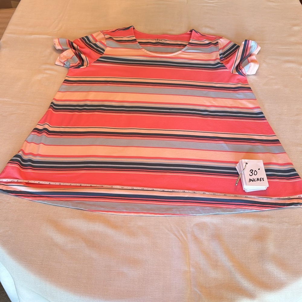 Denim&Co Striped Swing Tunic Jersey Top - Picture 13 of 13